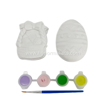 2PCS Easter DIY Painting with 4 color acrylic paint